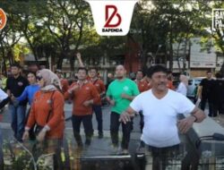 Pegawai Bapenda Turut Berpartisipasi pada Kegiatan Senam Sehat di Anjungan Losari