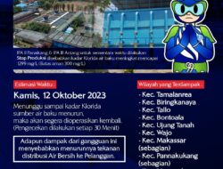Intrusi Air Laut dan Debit Sungai Rendah Picu Penurunan Tekanan Distribusi Air PDAM, Produksi Dihentikan Sementara Waktu