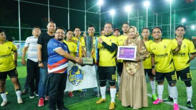 Top! Dishub Makassar Juarai Turnamen Mini Soccer di Hari Perhubungan Nasional