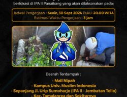 Ada Kebocoran Pipa di IPA II , PDAM Makassar Imbau Warga Tampung Air