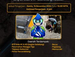 Gerak Cepat, PDAM Makassar Benahi Pipa Bocor di Paccerakkang