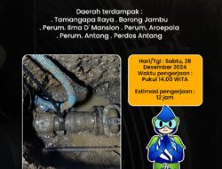 PDAM Makassar Lakukan Pengerjaan Gate Valve 150mm di Tamangapa Raya, Pelanggan Diminta Segera Menampung Air