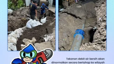 PDAM Makassar Rampungkan Pengerjaan Pipa Bocor di Jl Beringin Gowa