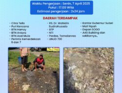 PDAM Makassar Akan Lakukan Pengerjaan Pipa Bocor di Jalan Perintis Kemerdekaan depan PLTU, Imbau Pelanggan Segera Tampung Air