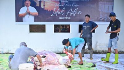 Alhamdulilah, Hari Raya Idul Adha PDAM Makassar Sembelih 12 Ekor Sapi Lalu Dibagikan ke Cleaning Service dan Panti Asuhan