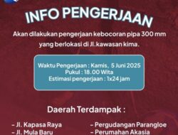 PDAM Makassar Tindak Cepat Kebocoran Pipa 300 mm di Kawasan KIMA