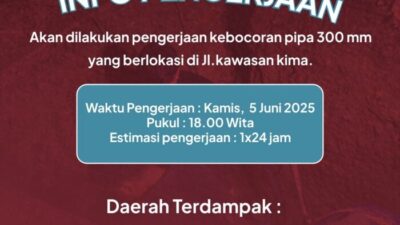 PDAM Makassar Tindak Cepat Kebocoran Pipa 300 mm di Kawasan KIMA
