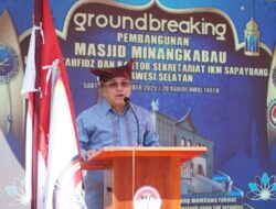 Pimpin Groundbreaking Masjid IKM Sapayuang, Ferry Tas; Identitas Minangkabau di Tanah Rantau