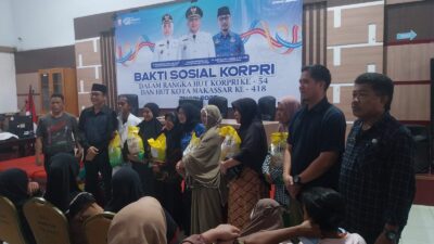 Jelang Hut Kota Makassar ke 418 dan Hut Korpri, Warga Kurang Mampu di Kecamatan Mariso Dapatkan Bantuan Beras Gratis dari Pemkot Makassar