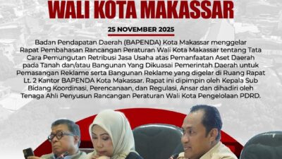 Bapenda Makassar Gelar Rapat Pembahasan Rancangan Peraturan Wali Kota Makassar tentang Tata Cara Pemungutan Retribusi Jasa Usaha